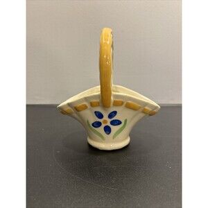 Vintage Shawnee USA Ceramic Basket #640 Hand Painted Flower Candy Dish